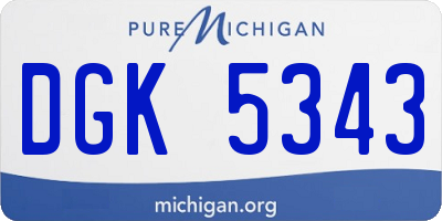 MI license plate DGK5343