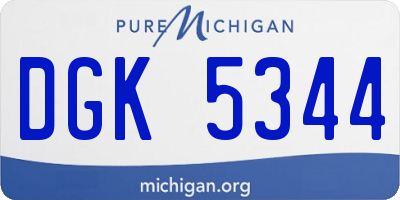 MI license plate DGK5344