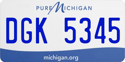 MI license plate DGK5345