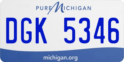 MI license plate DGK5346
