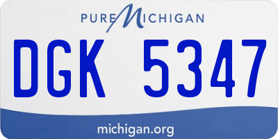 MI license plate DGK5347