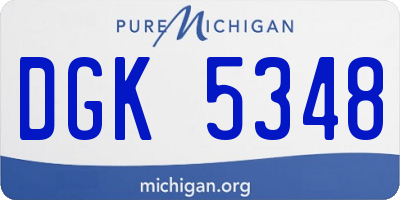 MI license plate DGK5348