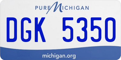 MI license plate DGK5350