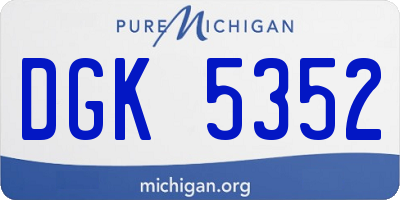 MI license plate DGK5352