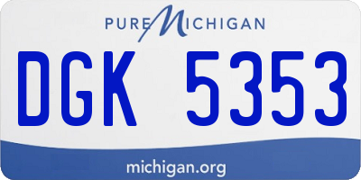 MI license plate DGK5353