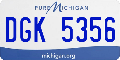 MI license plate DGK5356