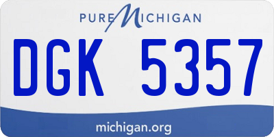 MI license plate DGK5357