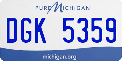 MI license plate DGK5359