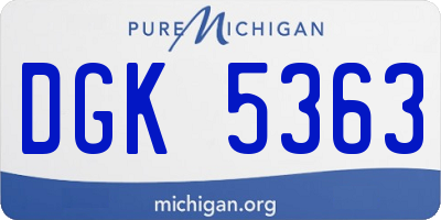 MI license plate DGK5363