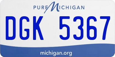 MI license plate DGK5367