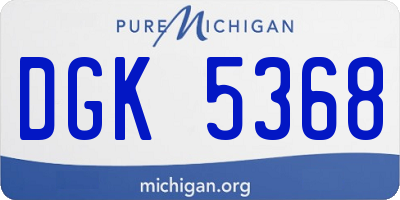 MI license plate DGK5368