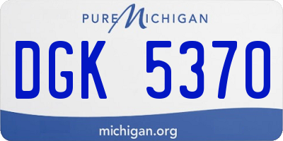 MI license plate DGK5370