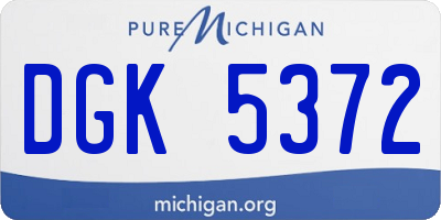 MI license plate DGK5372