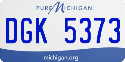 MI license plate DGK5373