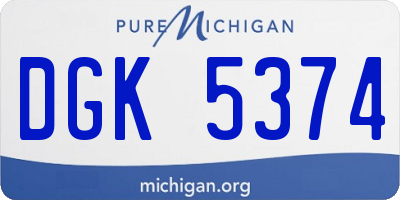 MI license plate DGK5374