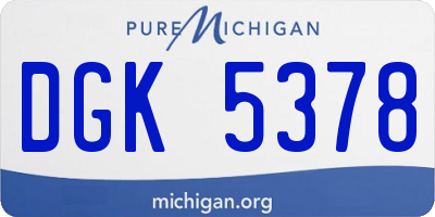 MI license plate DGK5378