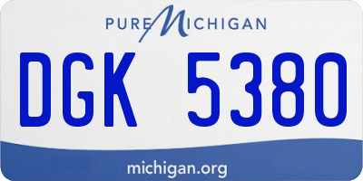MI license plate DGK5380