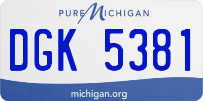 MI license plate DGK5381