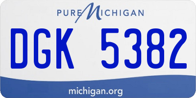 MI license plate DGK5382