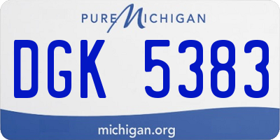 MI license plate DGK5383
