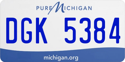 MI license plate DGK5384