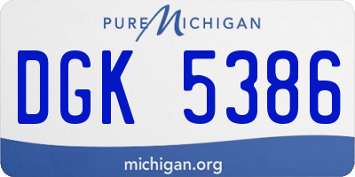 MI license plate DGK5386