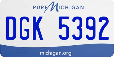 MI license plate DGK5392