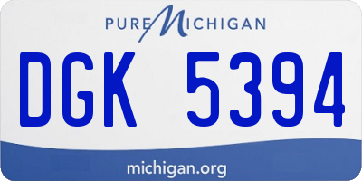 MI license plate DGK5394
