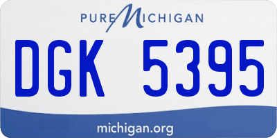 MI license plate DGK5395