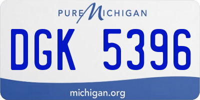 MI license plate DGK5396
