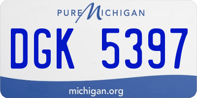MI license plate DGK5397