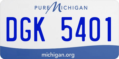 MI license plate DGK5401