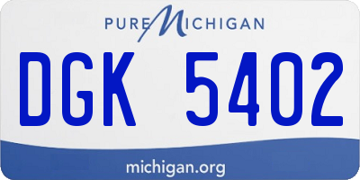 MI license plate DGK5402