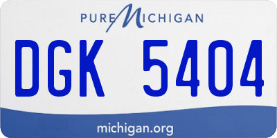MI license plate DGK5404