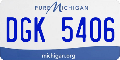 MI license plate DGK5406