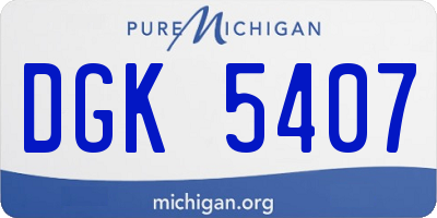 MI license plate DGK5407