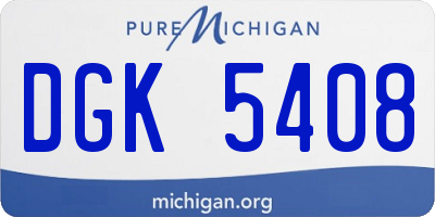 MI license plate DGK5408