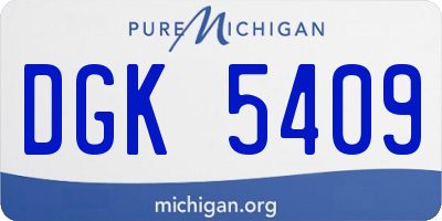 MI license plate DGK5409