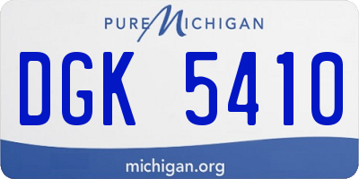 MI license plate DGK5410
