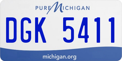 MI license plate DGK5411