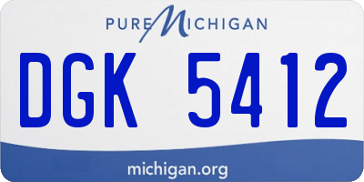 MI license plate DGK5412