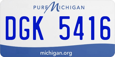 MI license plate DGK5416