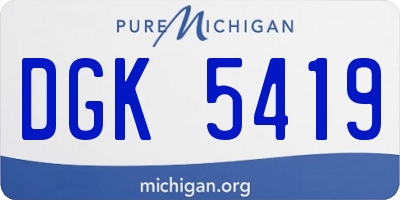 MI license plate DGK5419