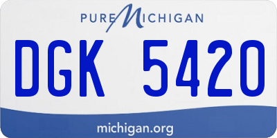 MI license plate DGK5420