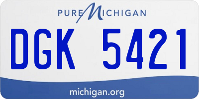 MI license plate DGK5421