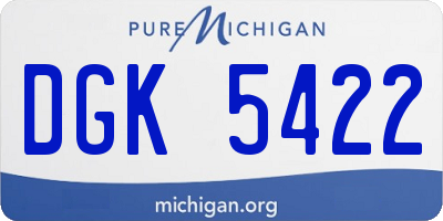 MI license plate DGK5422