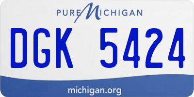 MI license plate DGK5424