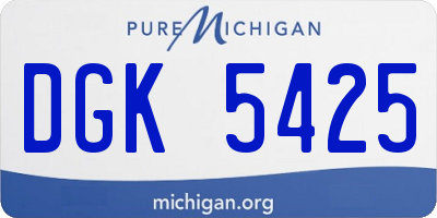 MI license plate DGK5425