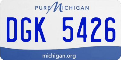 MI license plate DGK5426