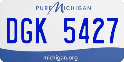 MI license plate DGK5427
